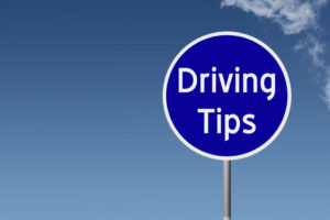 sign with text driving tips